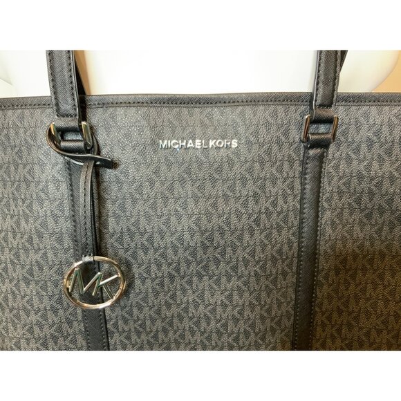 Michael Kors Black Pebbeled Leather Maisie Large Logo 3-in-1 Tote Bag - Picture 2 of 11